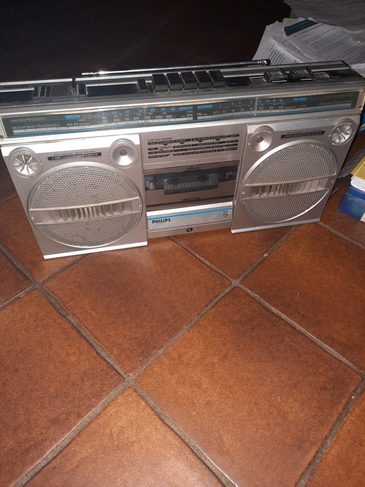 Philips D 8134/00 Boombox met Radio en Cassettedeck, Ophalen of Verzenden, Gebruikt, Radio