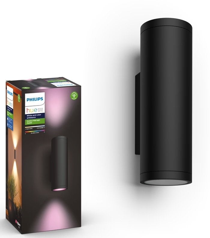 Philips Hue Appear Outdoor Wandlamp - Zo goed als nieuw, Ophalen, Minder dan 50 watt, Wandlamp, Aluminium