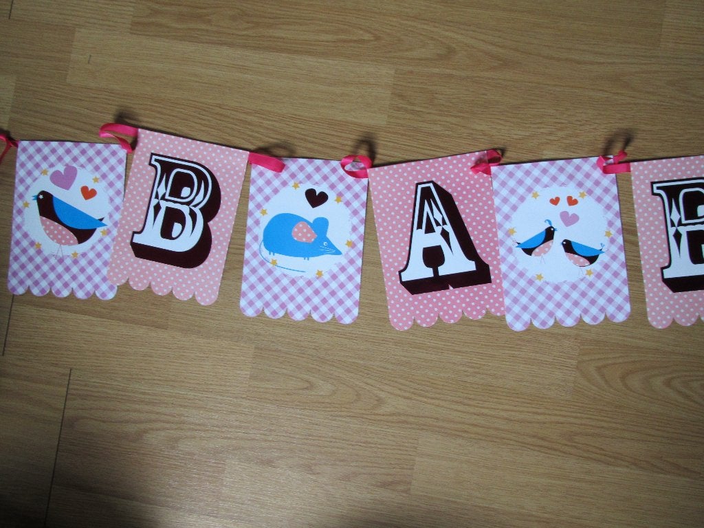 baby slinger hoera meisje geboorte, Ophalen of Verzenden, Zo goed als nieuw, Versiering, Geboorte of Huwelijk
