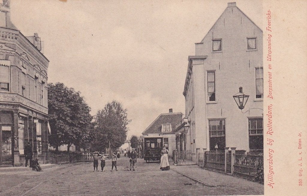762V Rotterdam Hillegersberg Dorpsstraat paardentram, Ophalen of Verzenden, Voor 1920, Ongelopen, Zuid-Holland
