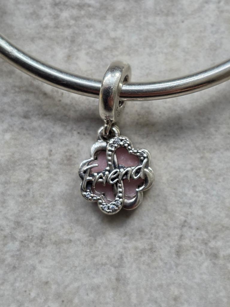 Pandora bedel Friends, Lucky to have you. S925 ALE, Ophalen of Verzenden, Zo goed als nieuw, Zilver, Pandora