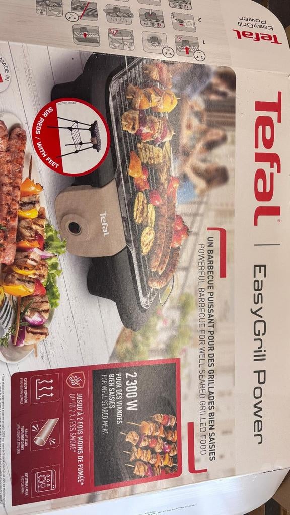 Tefal EasyGrill Power elektrische barbecue, Ophalen of Verzenden, Zo goed als nieuw, Tefal