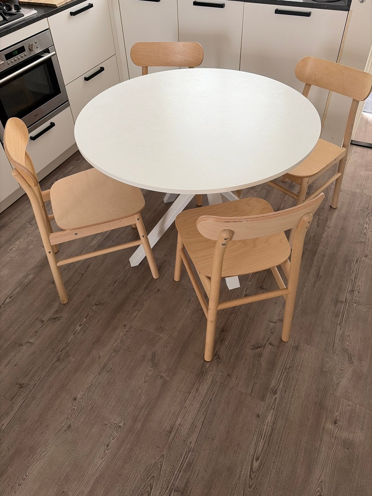 Tafel Ikea set STOELEN VERKOCHT, Ophalen, 50 tot 100 cm, 100 tot 150 cm, Rond