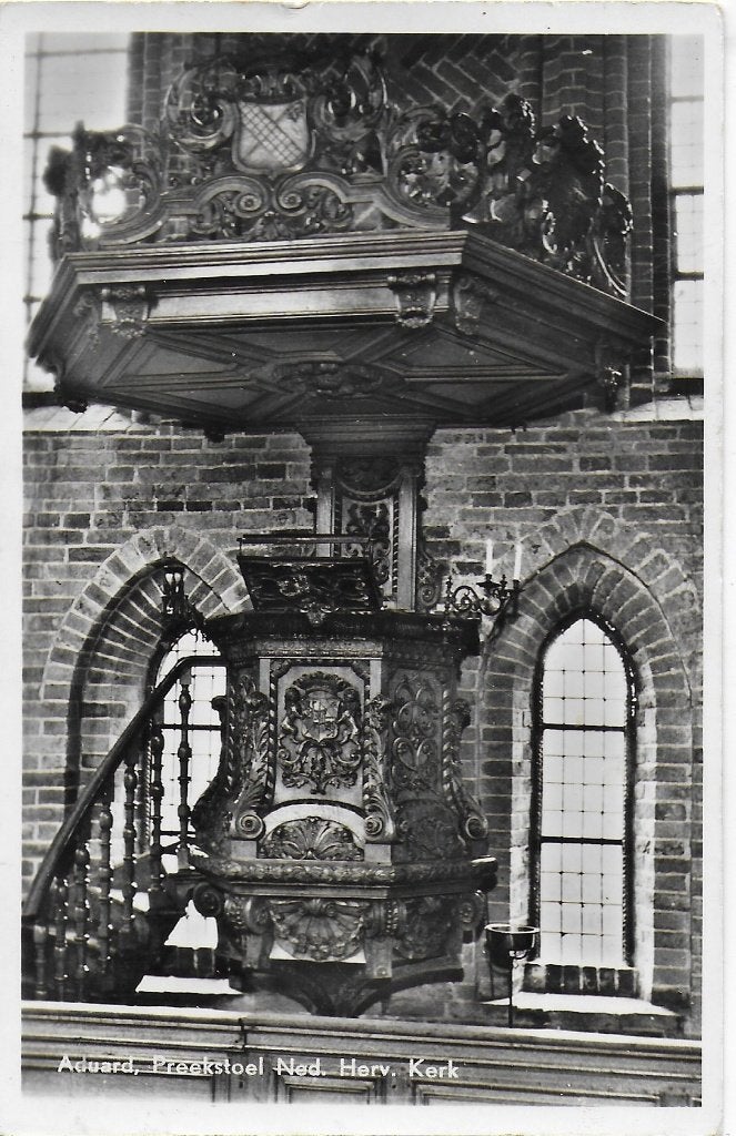 Aduard preekstoel ned herv kerk oude ansichtkaart ( 5111, Ophalen of Verzenden, 1960 tot 1980, Ongelopen, Noord-Brabant