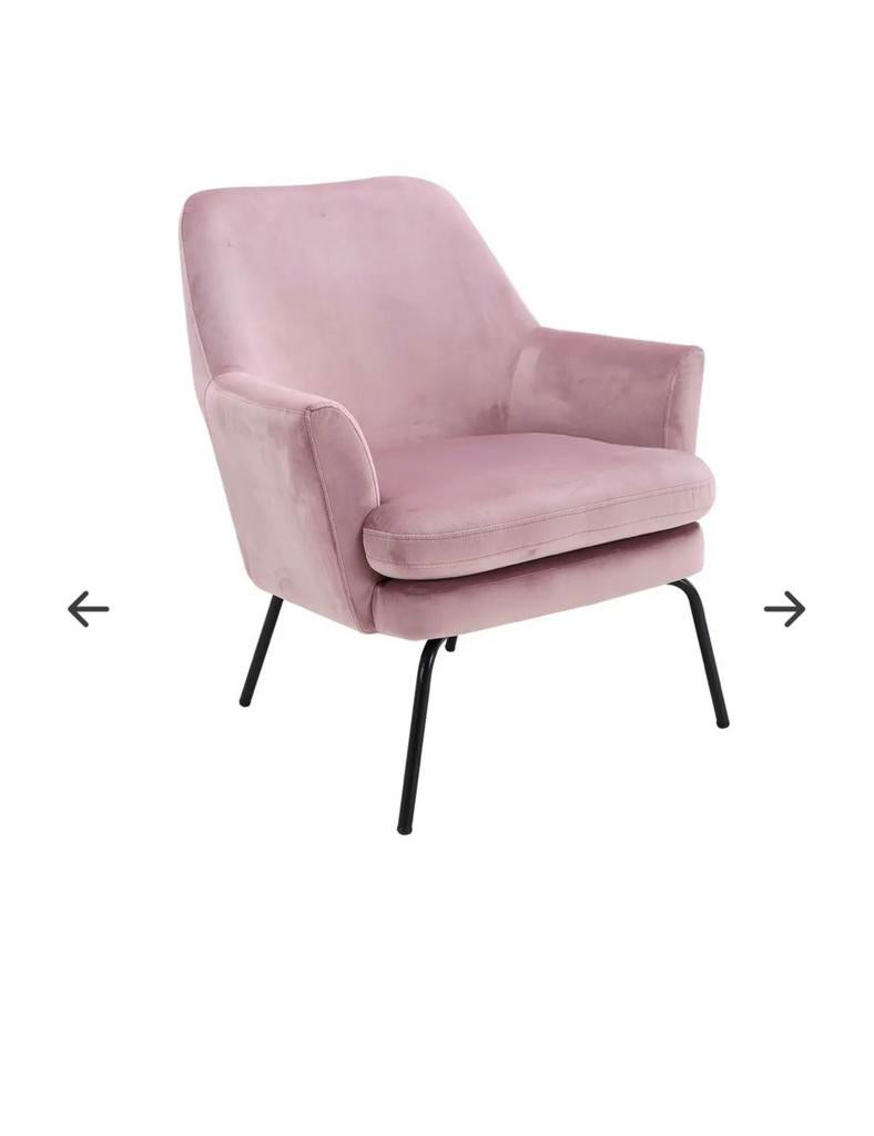 Zacht oud roze fauteuil ‘Lisomme’ (vt wonen shop), Huis en Inrichting, Fauteuils, Ophalen, Zo goed als nieuw, Minder dan 75 cm
