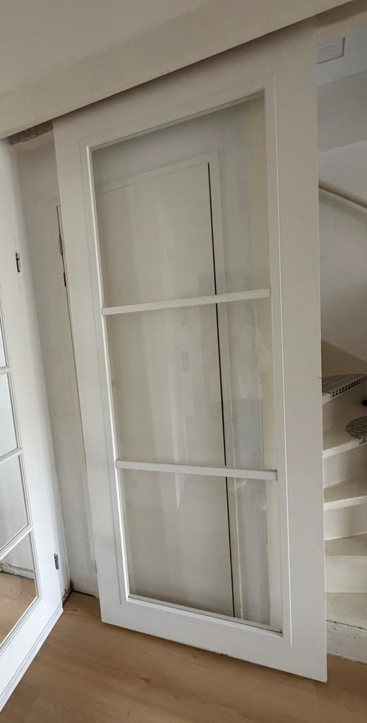 Svedex opdekdeur schuifdeur met glas 95,4 x 231,5, Ophalen, 215 cm of meer, Binnendeur, Glas