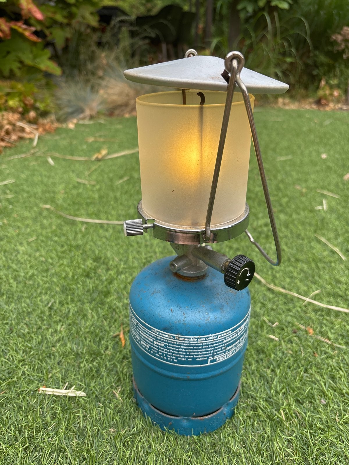 Vintage Campingaz Lumogaz R gaslamp - draagbaar en zuinig, Ophalen, Gebruikt