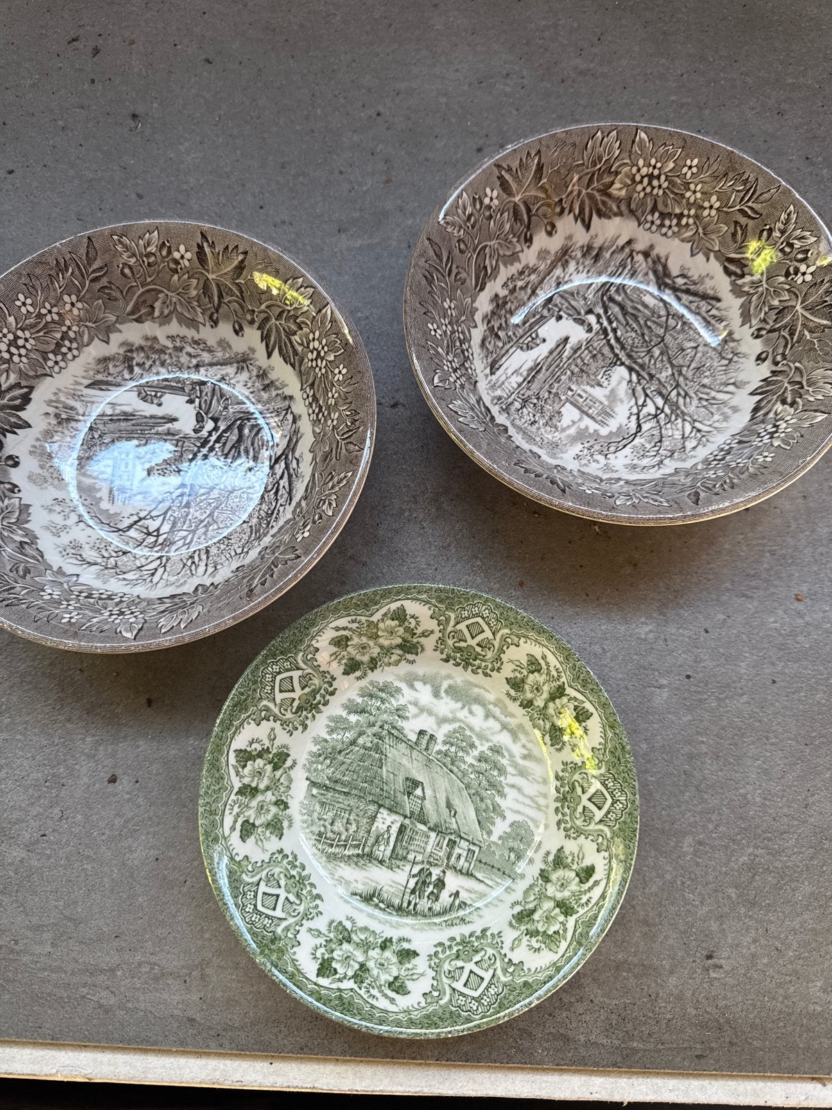 Vintage Staffordshire Ironstone kommen en bord, Antiek en Kunst, Ophalen of Verzenden