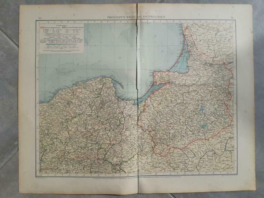 33-34/ provincies West en oorst Pruisen Litho uit 1899, Ophalen of Verzenden