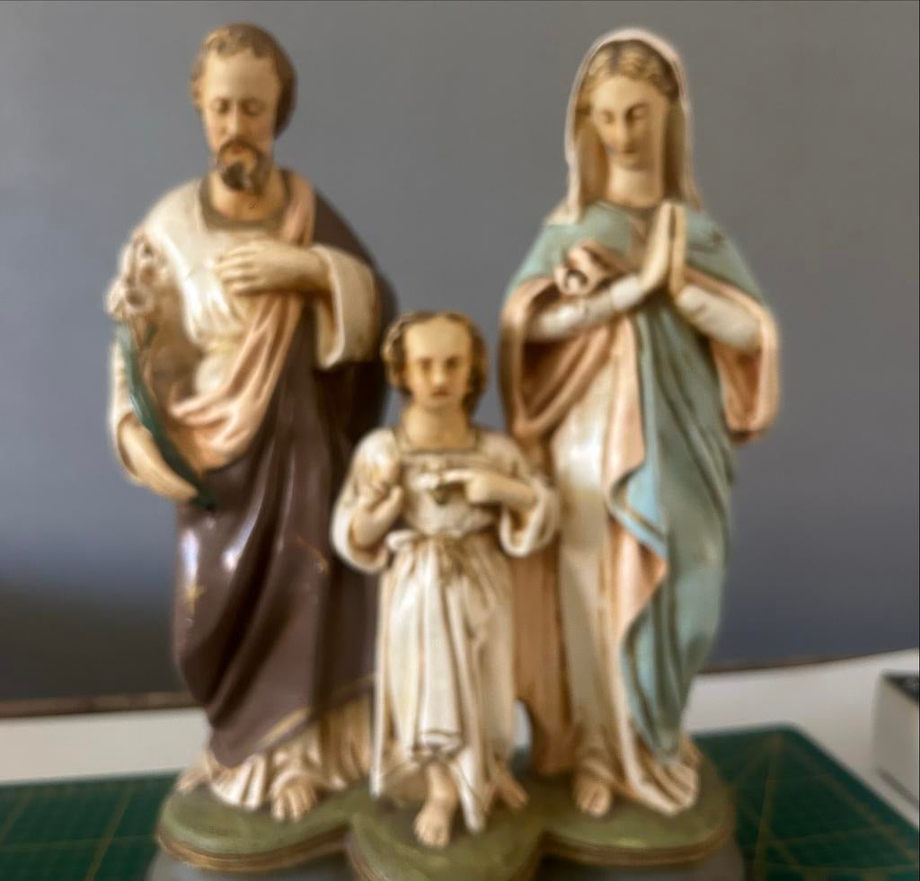 Brocante Beeld Heilig Familie - Jozef, Maria en Jezus, Ophalen of Verzenden, Gebruikt, Beeld(je), Christendom | Katholiek