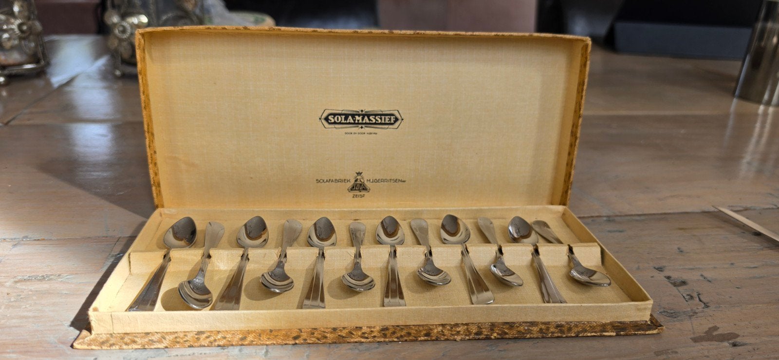 Vintage Sola Massief lepeltjes, Antiek en Kunst, Antiek | Bestek, Ophalen