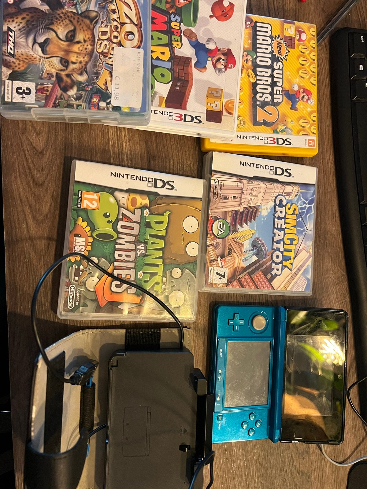 Nintendo 3DS compleet met oplader, stylus en hoes, Blauw, Ophalen of Verzenden, 3DS, Gebruikt