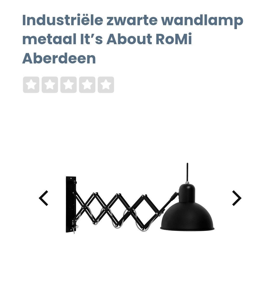 Industriële wandlamp It's About RoMi Aberdeen, Ophalen of Verzenden, Zo goed als nieuw, Metaal, Industrieel