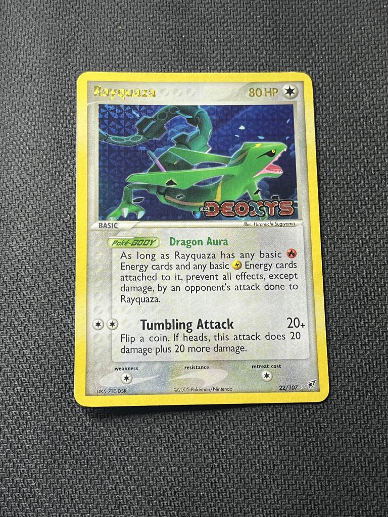 Rayquaza (DX 22) Deoxys Stamped, Ophalen of Verzenden, Zo goed als nieuw, Losse kaart, Foil