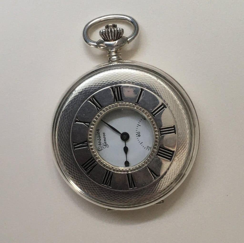 Hallmarked zilver zakhorloge Crossoir Geneve, Ophalen of Verzenden, Zilver, Zakhorloge, Overige merken