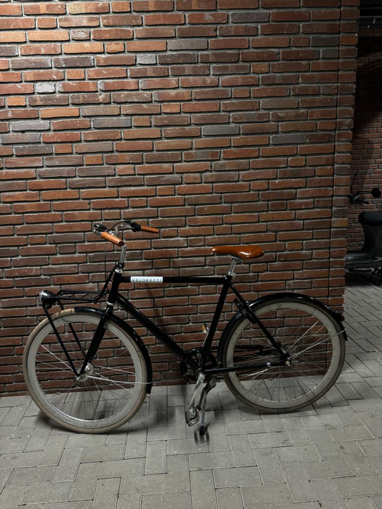 Veloretti Caferacer Jet Black stadsfiets, Fietsen en Brommers, Overige merken, Gebruikt, Velgrem, Versnellingen