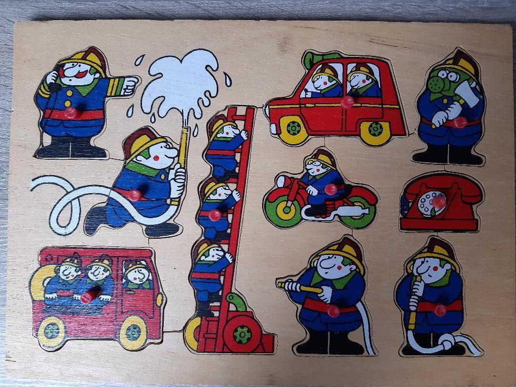 Houten puzzel brandweer, Ophalen, 2 tot 4 jaar, Gebruikt, Van hout
