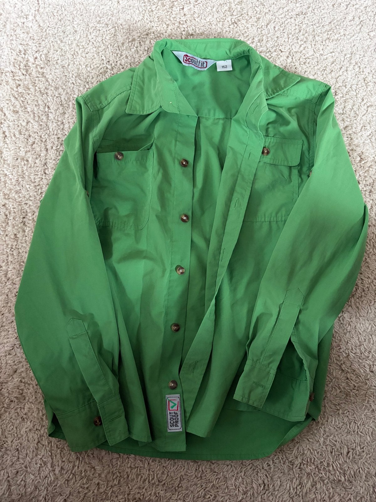 Scouting blouse groen - Maat 152, Verzamelen, Ophalen of Verzenden, Zo goed als nieuw, Kleding