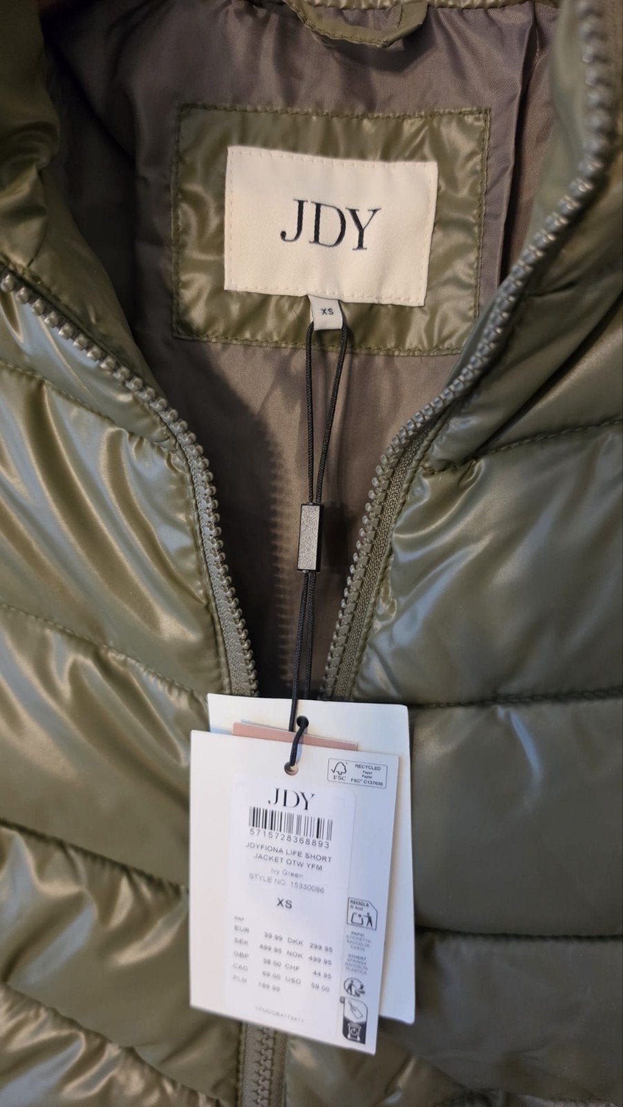 JDY gewatteerde jas - Nieuw met label - Maat XS, Nieuw, Ophalen of Verzenden, Maat 34 (XS) of kleiner, JDY