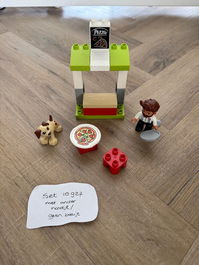 Heel goed Lego Dupla Pizza Stand Pizzaria set 10927 speelgoe, Overige thema's, Compleet, Ophalen of Verzenden, Zo goed als nieuw