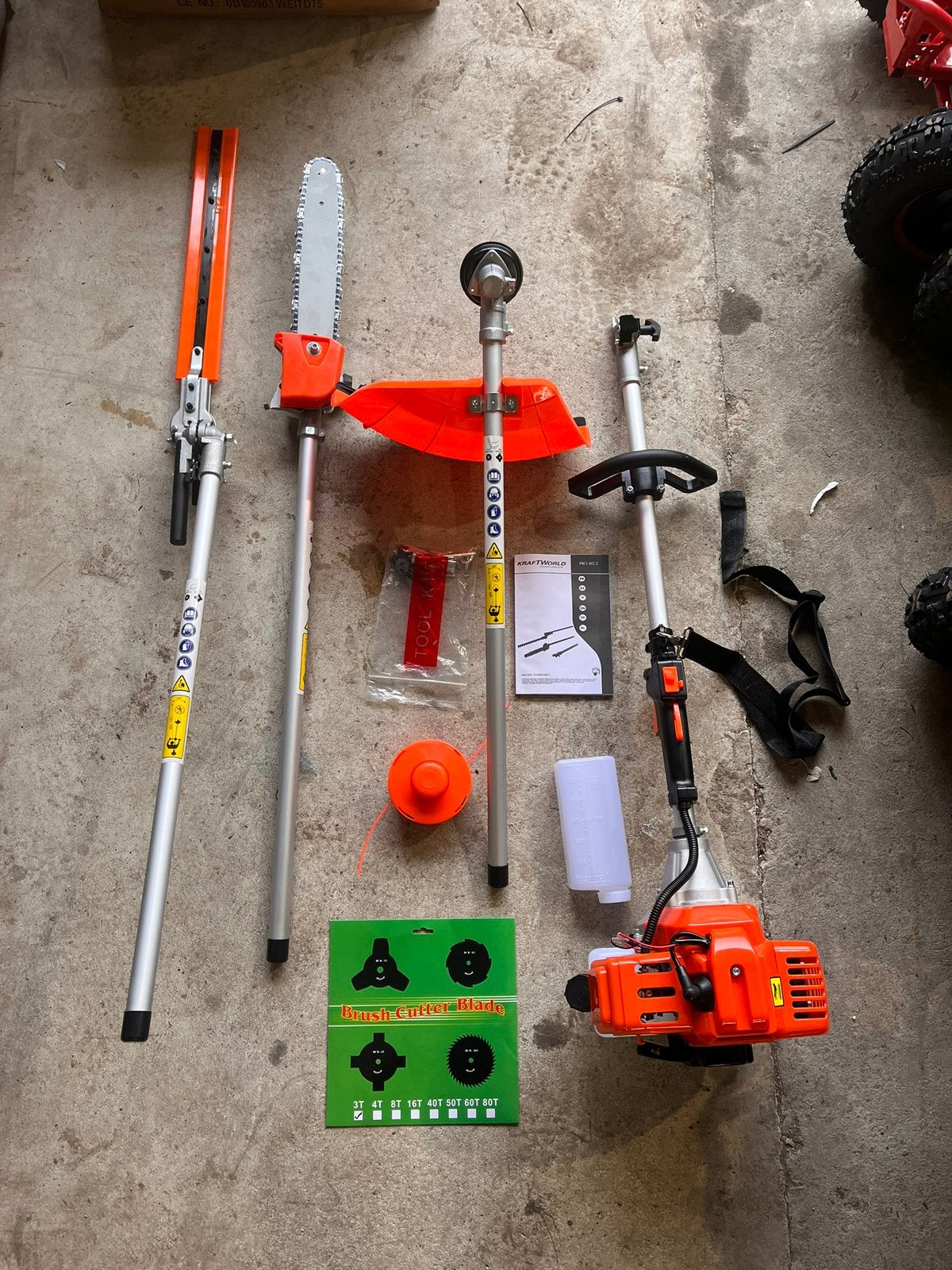 4 in 1 maaier heggenschaar grastrimmer kettingzaag nieuw, Ophalen, Nieuw, Benzine