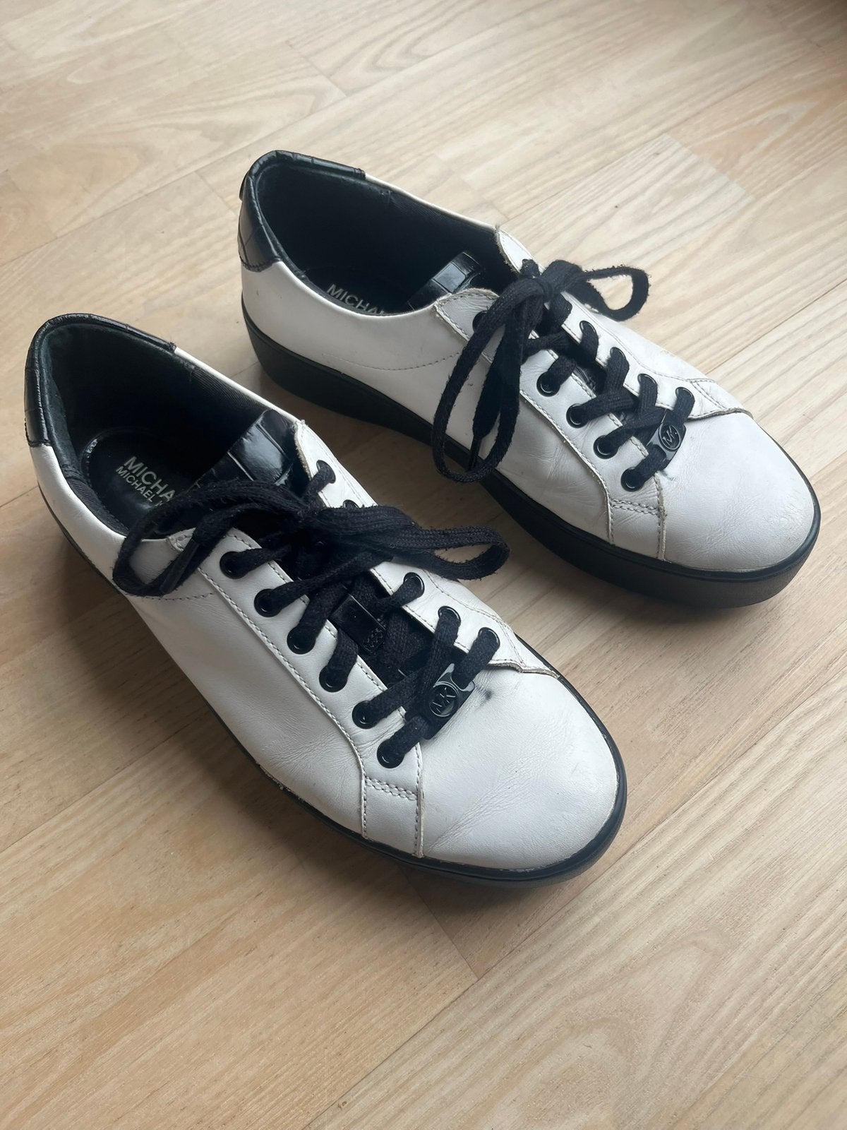Michael Kors Irving , leren sneakers wit/zwart maat 39, Verzenden, Wit, Sneakers of Gympen, Gedragen
