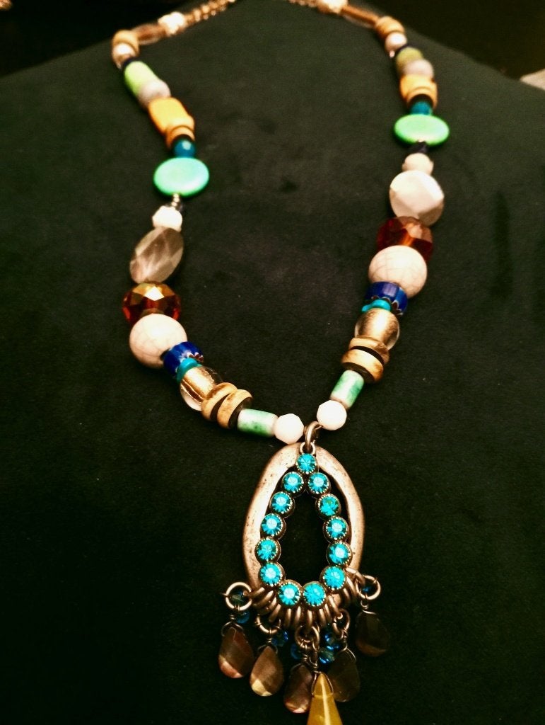 Lange Fiva ketting, Sieraden, Tassen en Uiterlijk, Kettingen, Ophalen, Zo goed als nieuw, Overige kleuren, Overige materialen