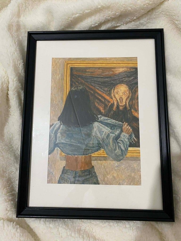 Scream Wall Art Black Framed Decoration, Zwart, Vintage, Papier/karton, Ophalen of Verzenden