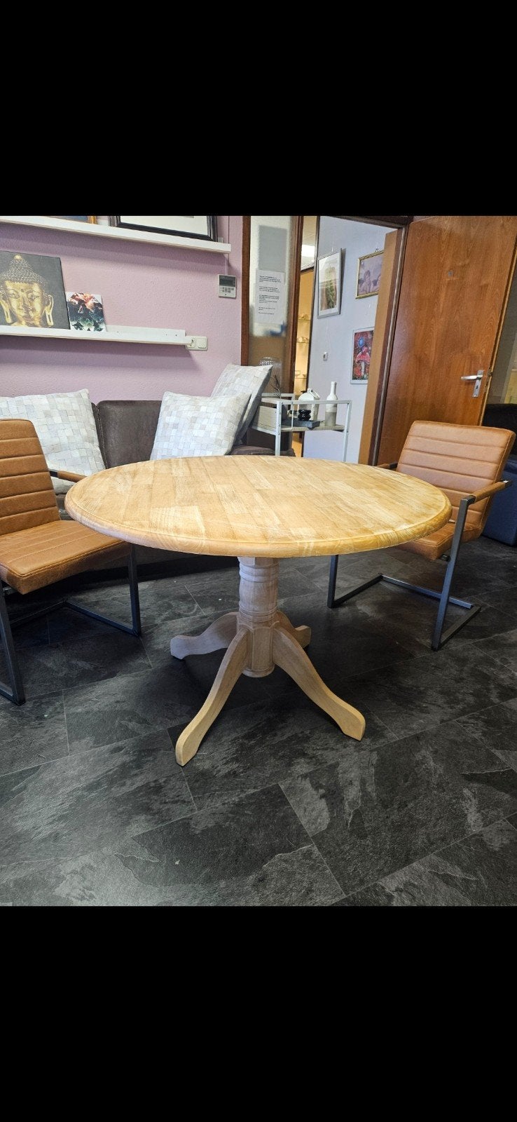 Ronde eettafel van licht hout - Gebruikt, Ophalen, Gebruikt, Rond, Drie personen