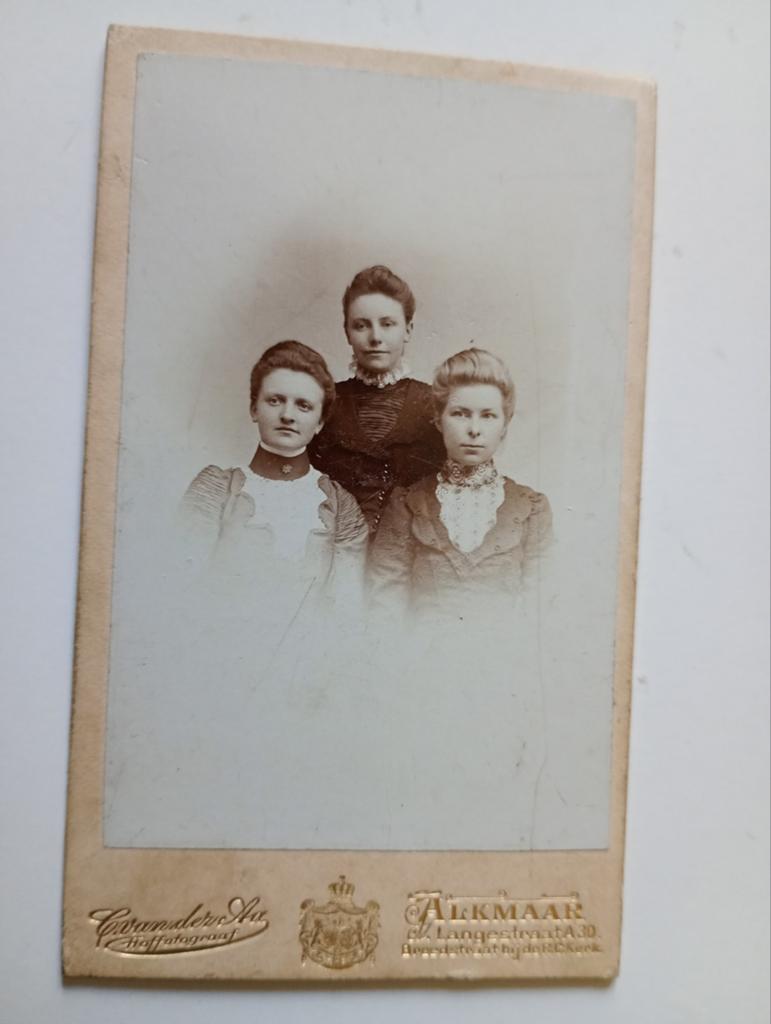 CDV Alkmaar Drie Vrouwen, Verzamelen, Foto's en Prenten, Gebruikt, Foto, Ophalen of Verzenden, Voor 1940