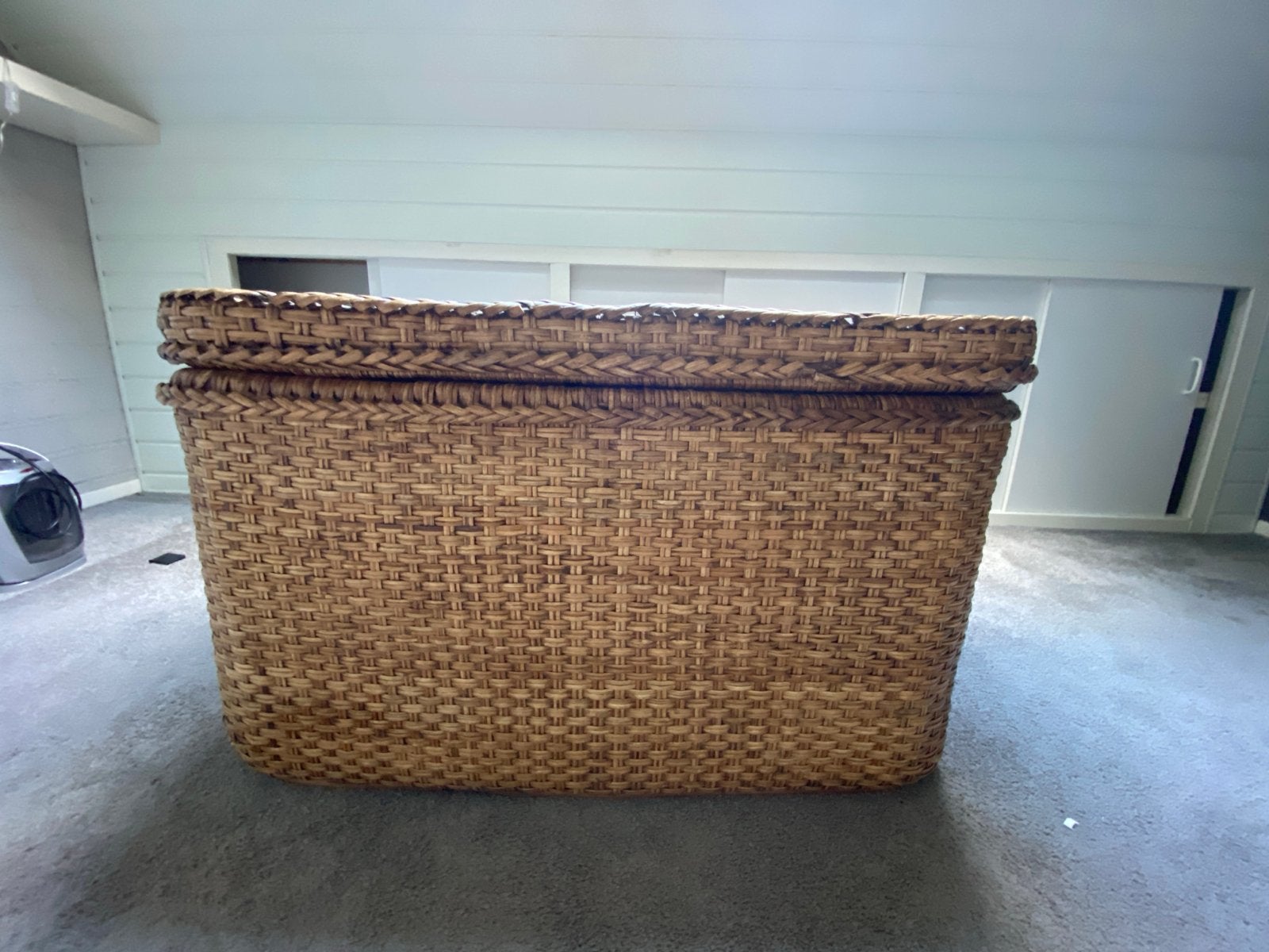Degelijke rieten kist met houten bodem, Minder dan 50 cm, Gebruikt, 50 tot 100 cm, Ophalen of Verzenden