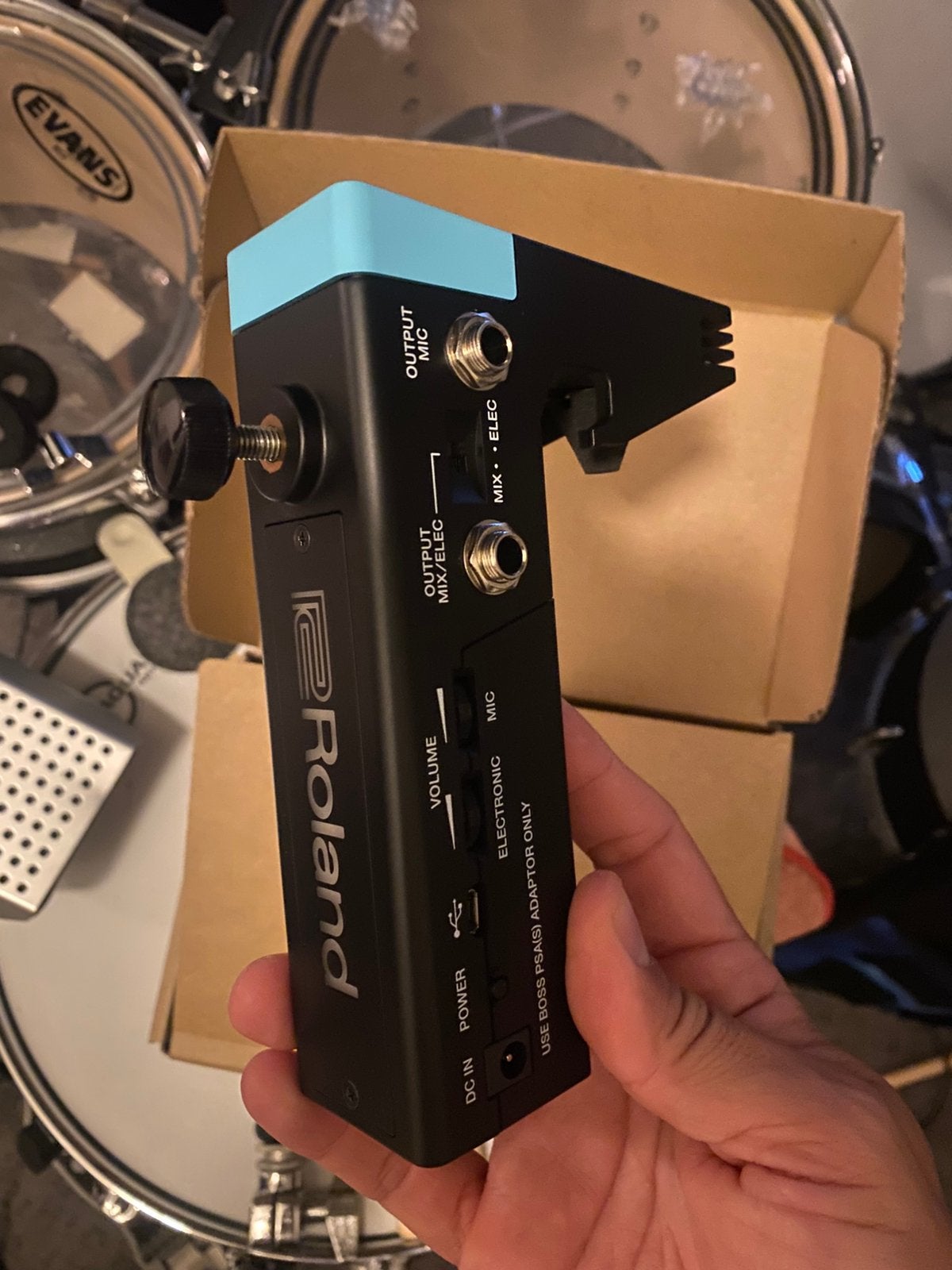 Roland RT-MicS Hybrid Drum Trigger + Gratis Stroomadapter, Muziek en Instrumenten, Ophalen of Verzenden, Zo goed als nieuw