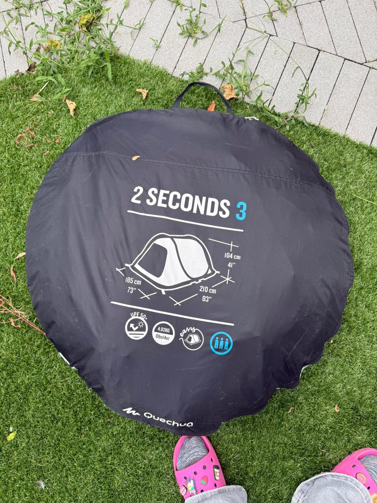 Quechua 2 seconds 3 persoons pop up tent, Ophalen of Verzenden, Gebruikt, Tot en met 3