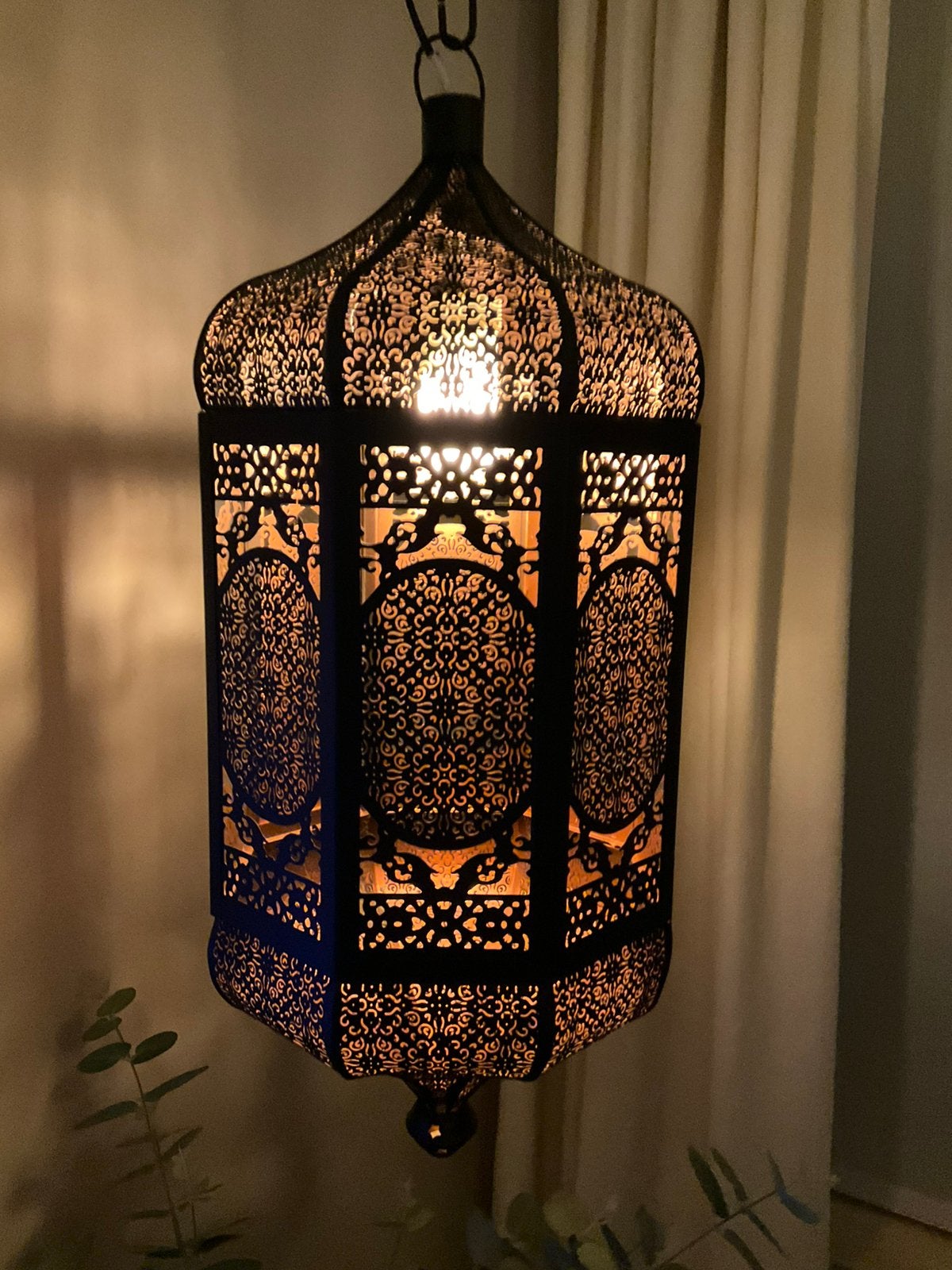 Te koop: prachtige Marokkaanse hanglamp, Ophalen, Zo goed als nieuw, Metaal