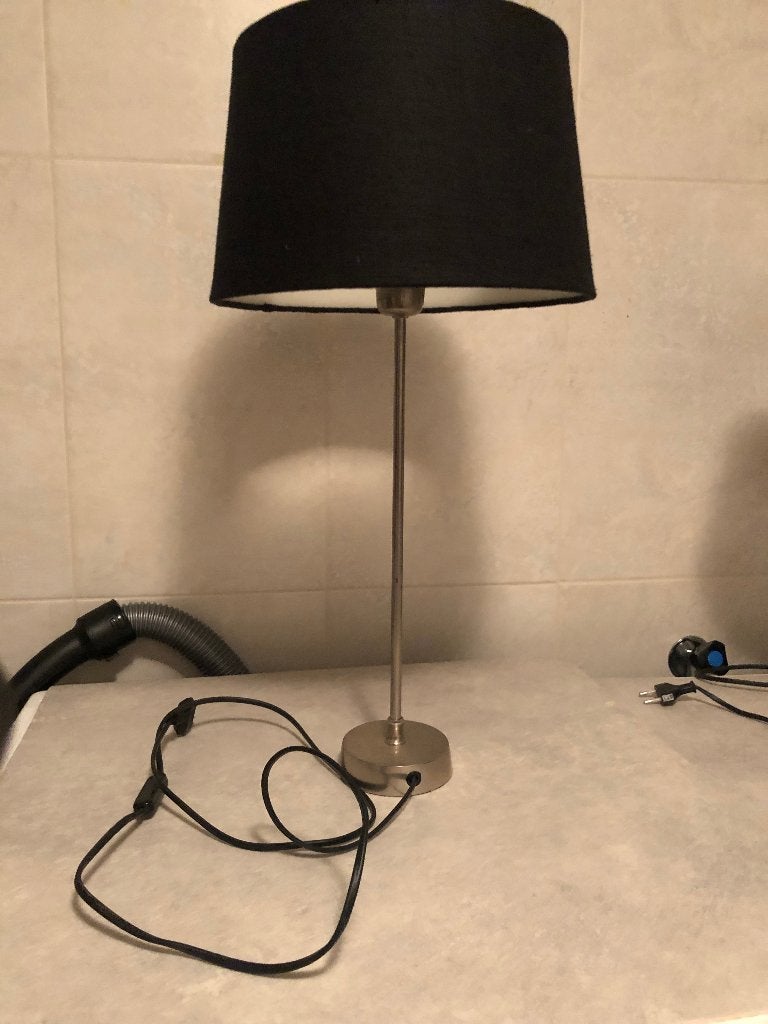 Tafellamp met metalen voet kap zwart  59 cm hoog, Huis en Inrichting, Lampen | Tafellampen, Zwart, Ophalen of Verzenden, Gebruikt