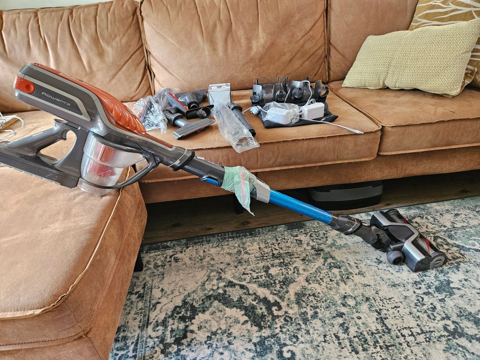 Rowenta Air Force Flex 760 Steelstofzuiger met accessoires, Witgoed en Apparatuur, Stofzuigers, Rowenta, Gebruikt, Draadloos, Ophalen of Verzenden