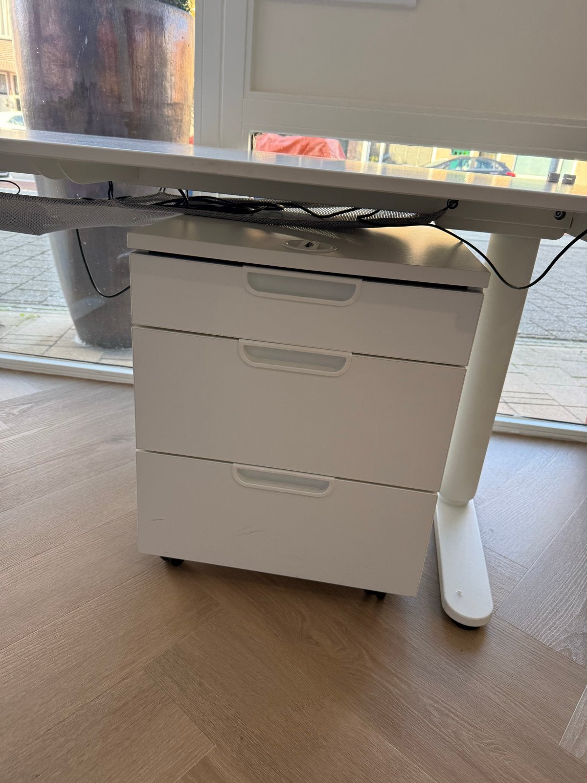 Ikea Galant ladenblok wit op wielen met 3 lades cijferslot, Ophalen, Minder dan 50 cm, Gebruikt, Minder dan 100 cm