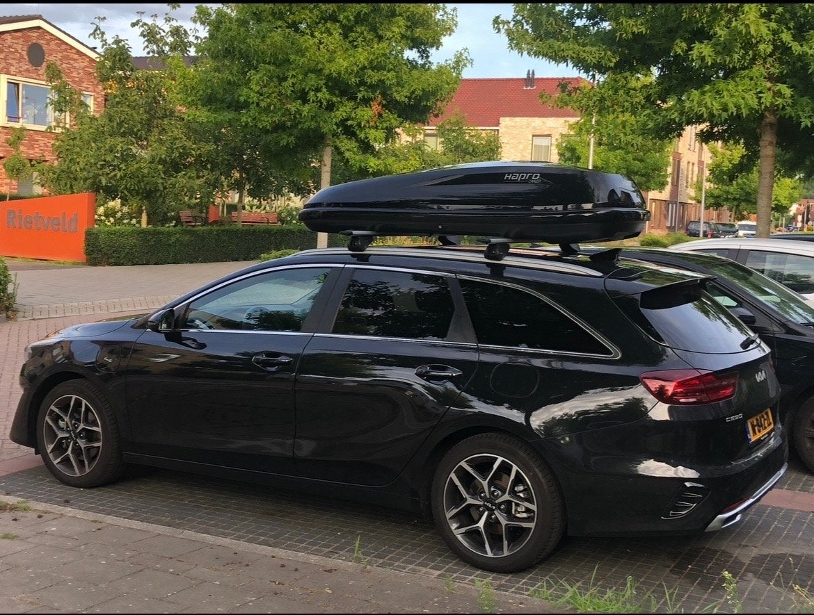 €6,50 Dakkoffer te huur - Hapro Carver 6.2 (410 liter), Auto diversen, Dakkoffers, Ophalen, Zo goed als nieuw