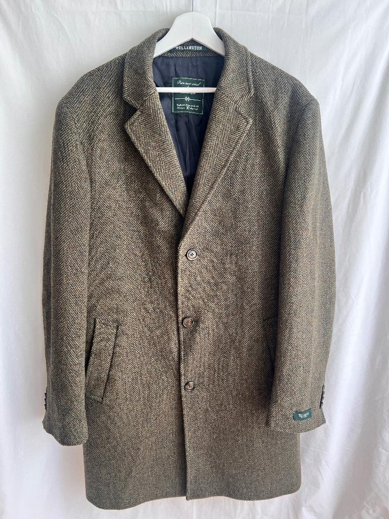 Wellington of Billmore Wol cashmere Jas Heren Maat 54, Ophalen of Verzenden, Gedragen, Maat 52/54 (L), Groen