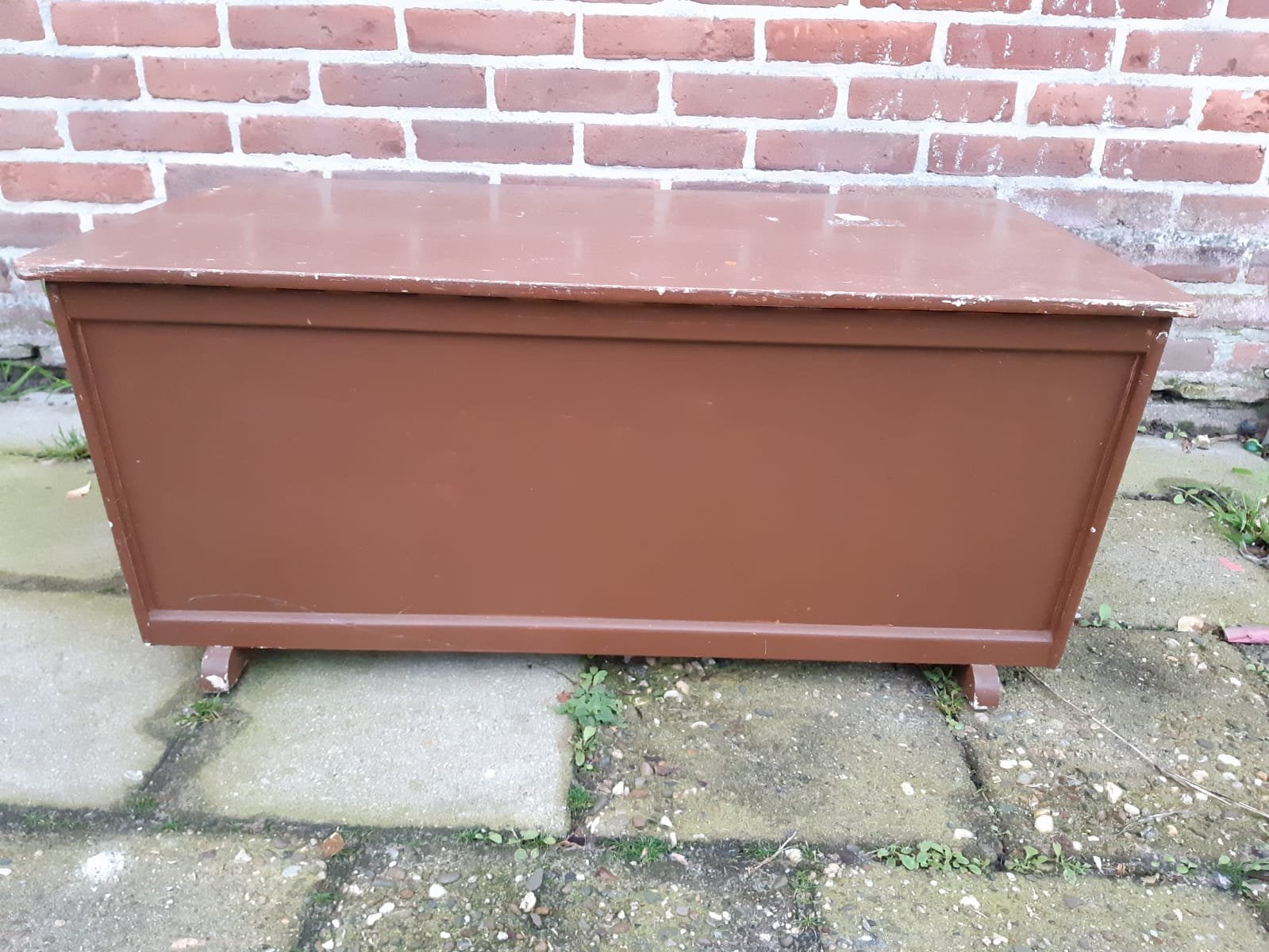Brocante Franse (opberg) kist, Ophalen