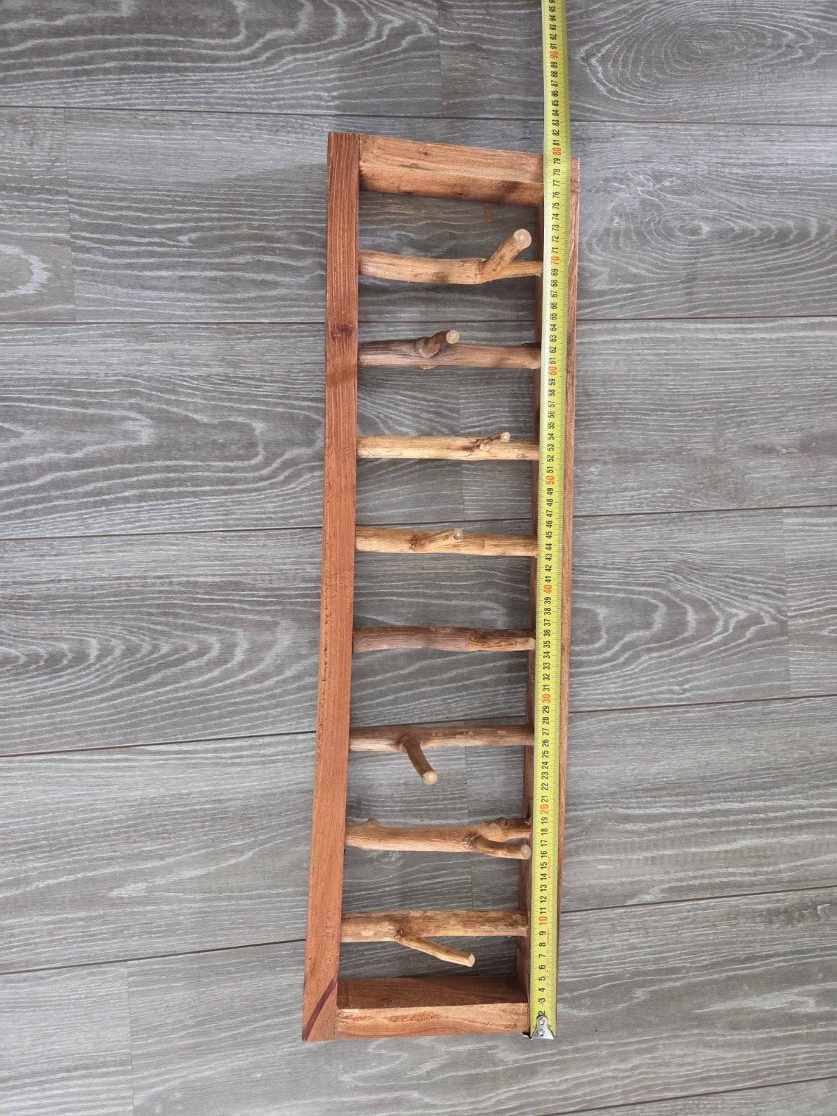 Houten wandkapstok met natuurlijke haken - 80x238 cm, Wandkapstok, Gebruikt, 200 cm of meer, Ophalen of Verzenden