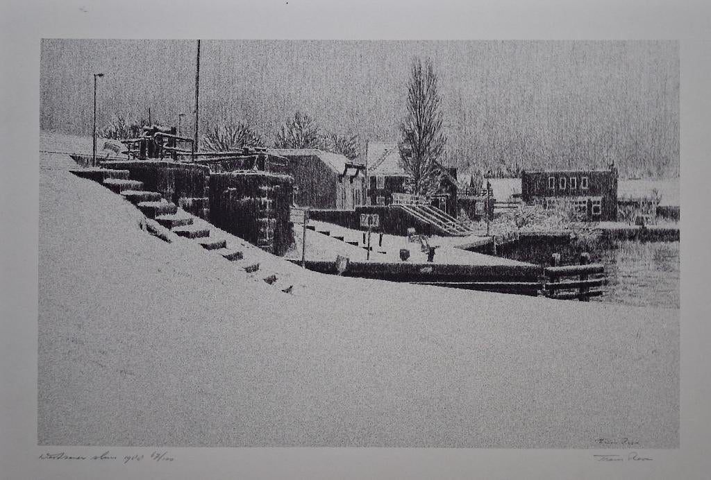 Zeefdruk Westzaner Sluis - Westzaan, Antiek en Kunst, Ophalen