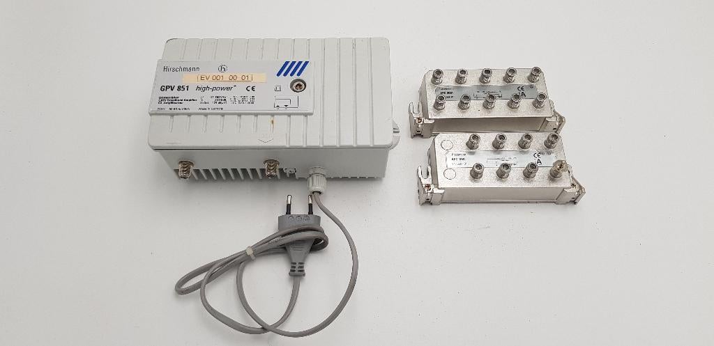 Hirschmann CAI Systeemversterker GPV 851 + 2 verdelers, Gebruikt, Onbekend, Hirschmann, Ophalen of Verzenden