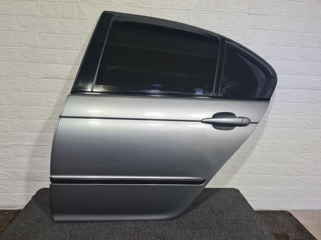 BMW E46 Sedan Deur Links Achter Portier Grijs Compleet, Ophalen, Gebruikt, Deur, BMW