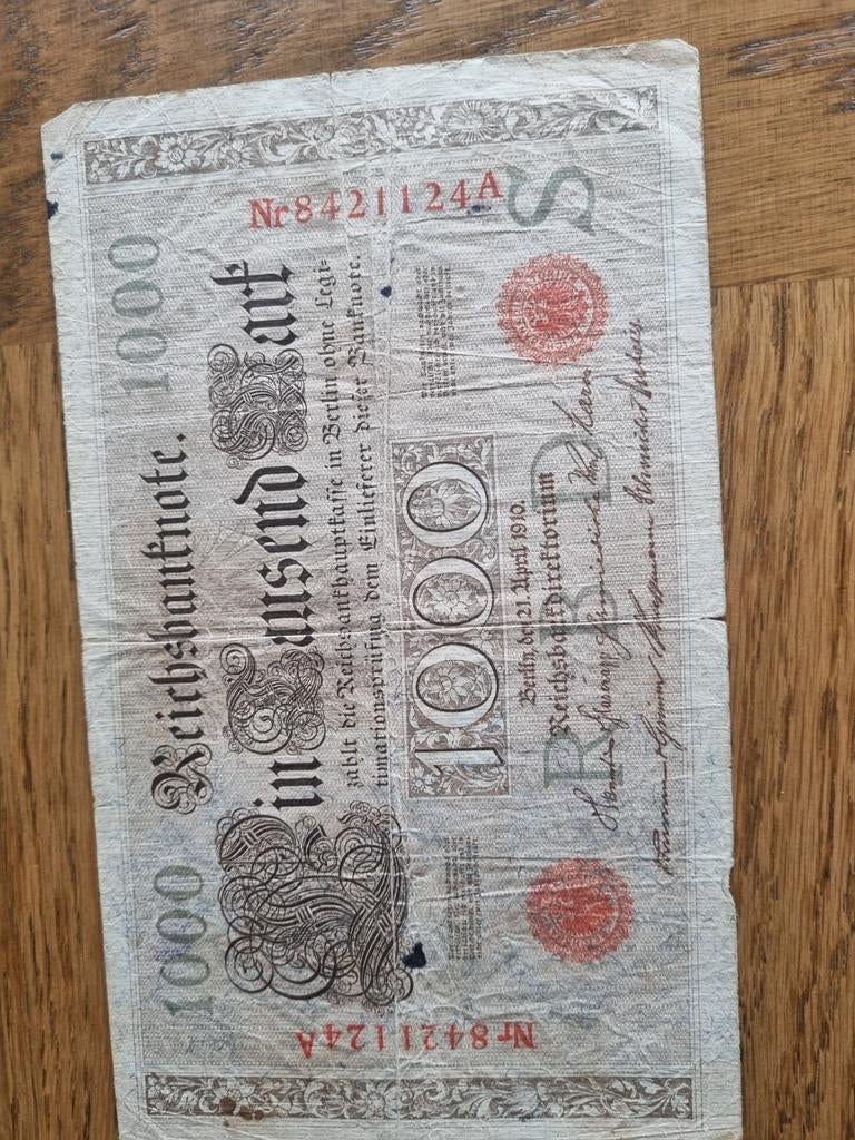 Oud Duits biljet - 1000 Mark, Ophalen of Verzenden, 1000 gulden, Los biljet