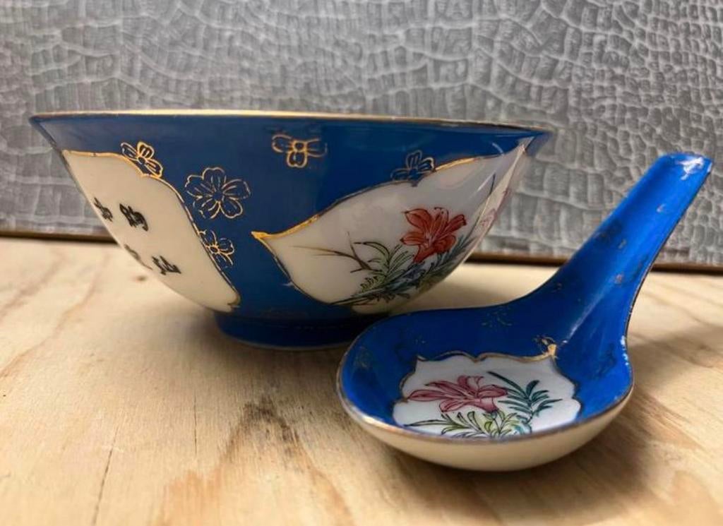 Zeldzame blauwe chinese rijstkommen, Antiek en Kunst, Antiek | Porselein, Ophalen of Verzenden