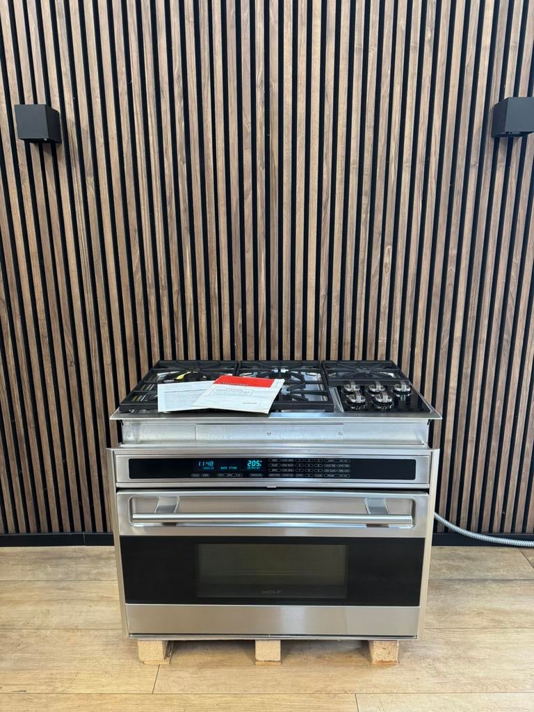 Luxe Wolf inbouw oven + Gaskookplaat (Gratis bezorgen), Witgoed en Apparatuur, Hete lucht, 60 cm of meer, Zo goed als nieuw, Oven met grill
