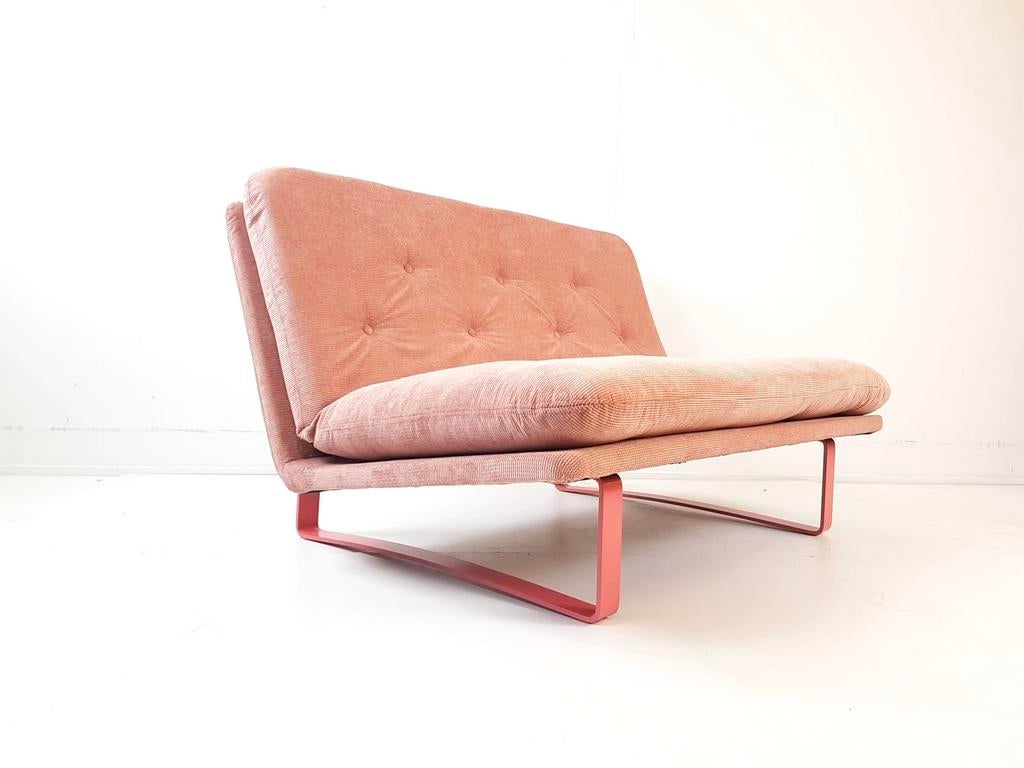Vintage artifort bankje Kho Liang Le tweezits roze nieuw, -, -, 75 tot 100 cm, Ophalen of Verzenden