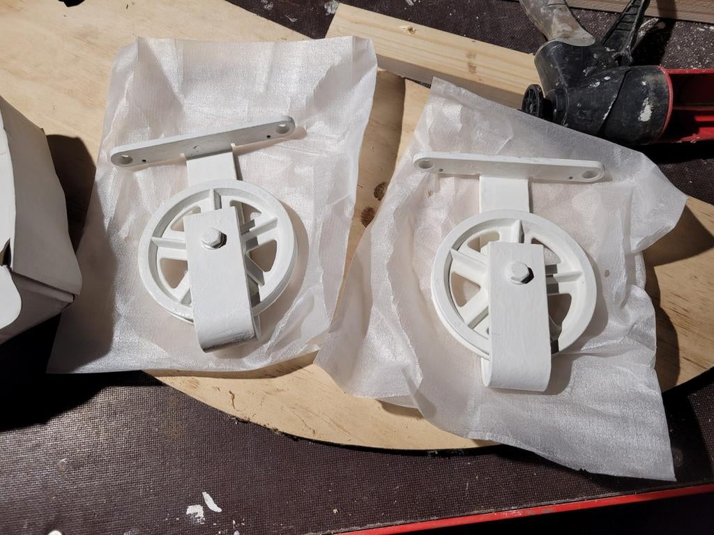 Witte Spaakwielen voor Schuifdeur, Doe-het-zelf en Verbouw, Hang- en Sluitwerk, Ophalen of Verzenden, Nieuw