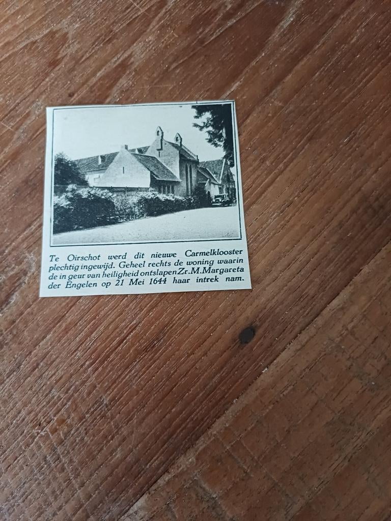 Knipsel Oirschot Carmelklooster 1931, Ophalen of Verzenden, 1920 tot 1940, Knipsel(s)